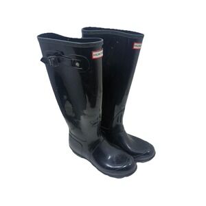 Hunter Original Rain Boots Matte Black Size 40 /M 8 /W 9.5 Rubber Waterproof 10"